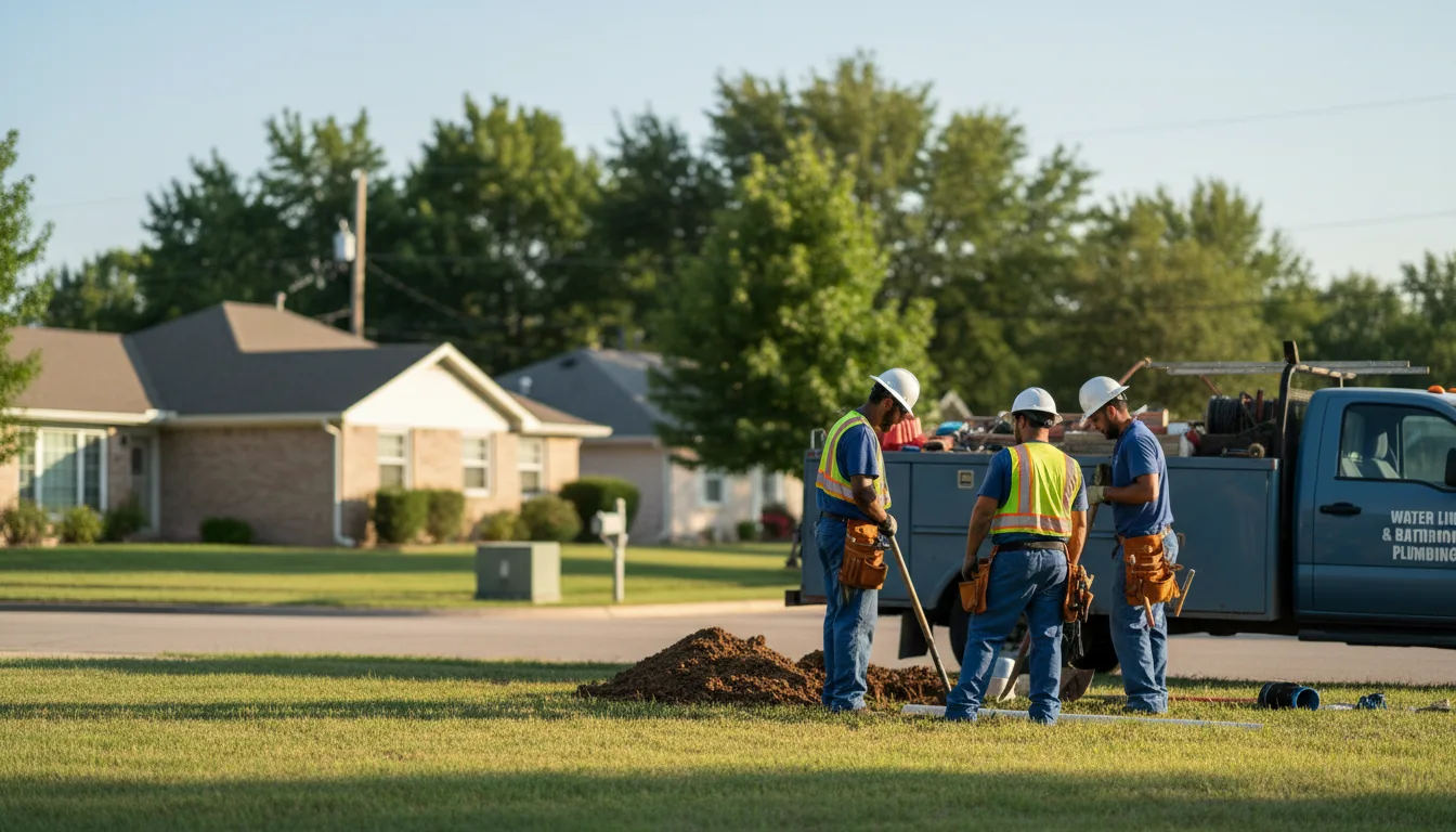 Residential water line and bathroom plumbing service in Worthington, IN